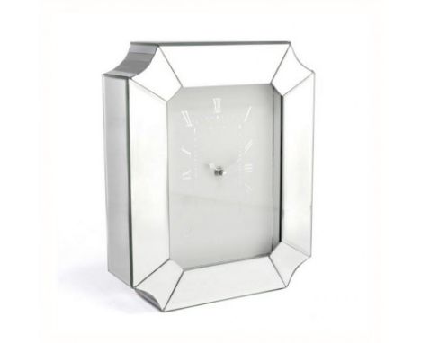 An Art Deco Style Mirrored Mantel Clock 25cm by 32cm high 