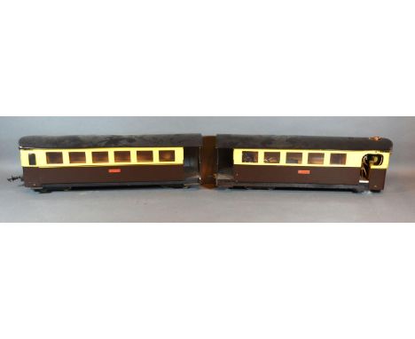A Gauge 1 Live Steam Rail Motor with Carriage Sooty and Sweep 98 cms long 