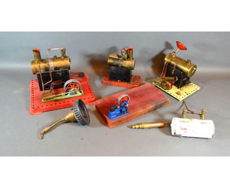 A Mamod Static Steam Engine together with another by Bowman Models and various related items 