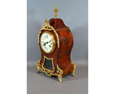An Early 20th Century French Tortoiseshell and Gilt Metal Mounted Mantle Clock, the enamel dial inscribed Benetfink &amp; Co.