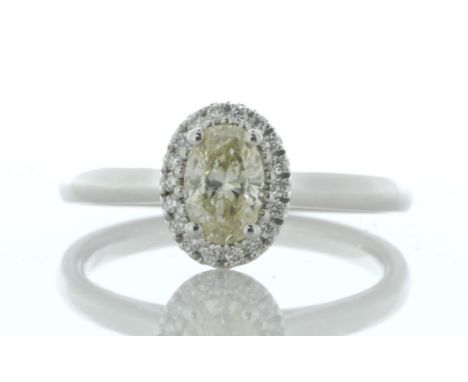 18ct White Gold Single Stone Oval Cut Diamond Ring (0.56) 0.66 Carats - Valued By IDI £7,470.00 - A gorgeous natural oval dia