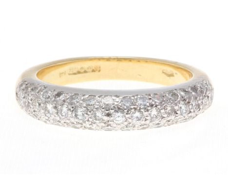 18ct Wedding Band Diamond Ring 1.58 Carats - Valued By AGI £13,160.00 - Eighty three round brilliant cut diamonds are pave se