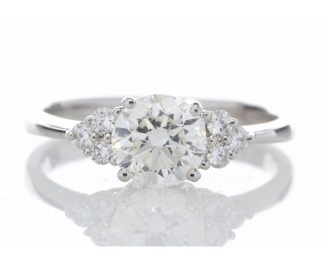 18ct White Gold Single Stone With Heart Shaped Set Shoulders Diamond Ring (1.13) 1.29 Carats - Valued By IDI £34,350.00 - A w