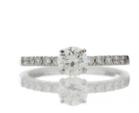 18ct Single Stone Claw Set With Stone Set Shoulders Diamond Ring (0.52) 0.69 Carats - Valued By IDI £7,950.00 - One stunning 