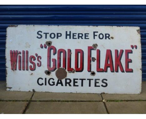 A Wills's 'Gold Flake' Cigarettes rectangular enamel sign, 48 x 24".