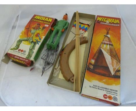 A boxed Marx 'Indian Fighting Eagle' and a similar 'Wigwam Cherokee Indian'.