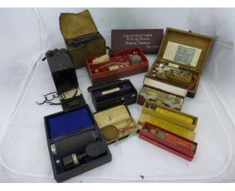 Yesterday's World Pharmacy - a selection of medical instruments including a boxed Sir Hiram Maxim's Pipe of Pearce, and Maxim