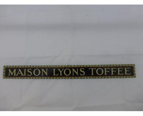 A Maison Lyons Toffee tin shelf strip, 19 1/2" long.