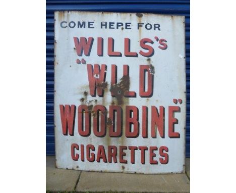 A Wills's 'Wild Woodbine' Cigarettes 'Come Here For...' rectangular enamel sign, 30 x 36".