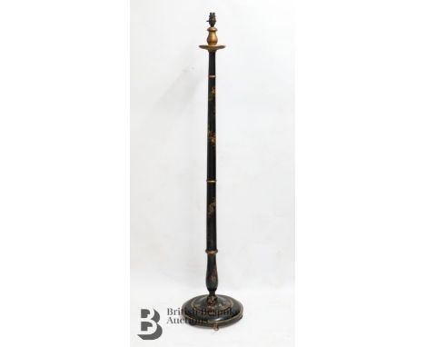 Chinoiserie standard lamp approx 155 cms h and the base approx 34 cms.&nbsp;