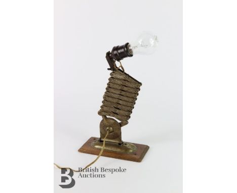 Eastern European industrial adjustable concertina scissor wall lamp, no. 10766, at full length arm measures approx 75 cms.&nb