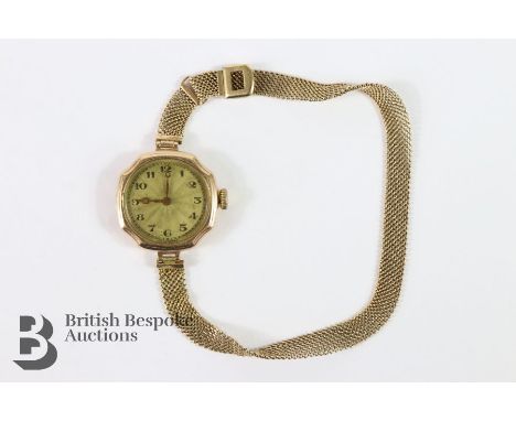 Ladies vintage Rolex wrist watch. The watch having a 22mm silvered engine-turned watch face, case nr 01145, with Rolex 15 jew