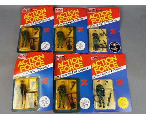 Palitoy, Action Force, Action Man - Six carded Action Force figures by Palitoy including: Z Force Captain and Z-Force Radio O