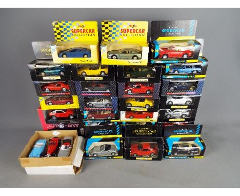 Maisto, Supercar Collection, Classic Sports Car Collection, Other - In excess of 20 boxed diecast model cars predominately By