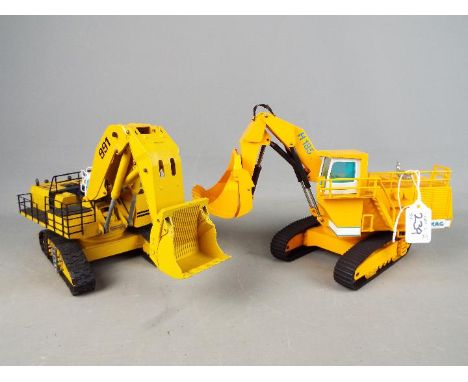 NZG, Conrad - 2 unboxed 1:50 scale diecast construction vehicles. Lot includes NZG #241 Demag H185 Hydraulic Excavator; and C