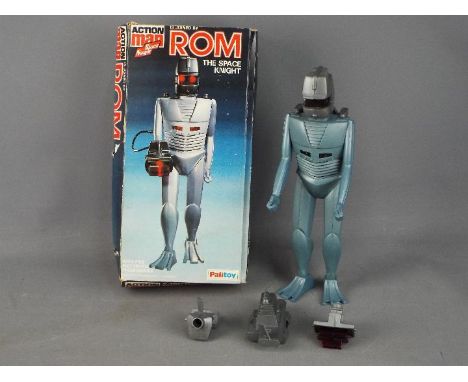 Palitoy, Action Man - A boxed vintage Palitoy Action Man Rom The Space Knight. Contained within its original box which appear