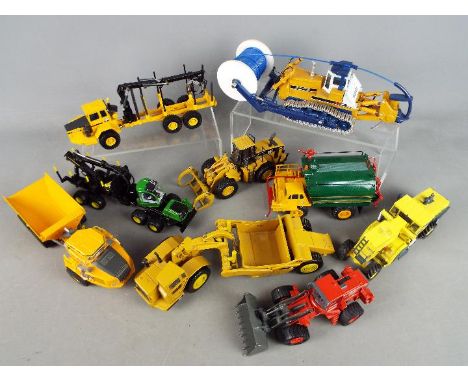 NZG, Shinsei, Ertl, Norscot, Joal, Others - A fleet of nine unboxed 1:50 scale diecast construction vehicles. Lot consists of