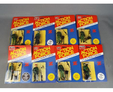 Palitoy, Action Force, Action Man - Eight carded Action Force figures by Palitoy including: Z Force Captain and Z-Force Radio