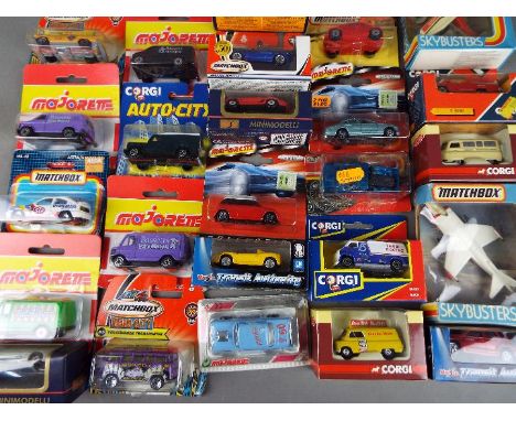 Matchbox, Corgi, Majorette, Maisto, Other - A group of 30 boxed / carded mainly 1:64 scale diecast vehicles. lot includes Mat