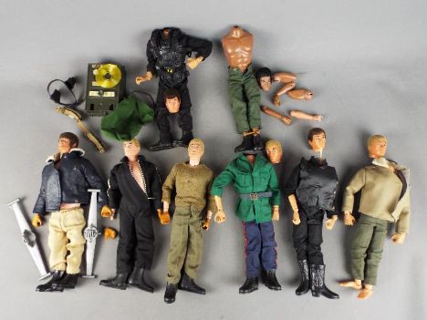 Action Man, Palitoy, Hasbro - Eight unboxed Action Man figures. Lot includes 'Tom Stone'; Atomic Man; and similar. One of the