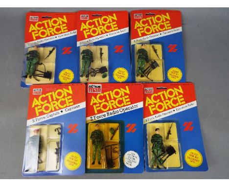 Palitoy, Action Force, Action Man - Six carded Action Force figures by Palitoy including: Z Force Captain and Z-Force Radio O