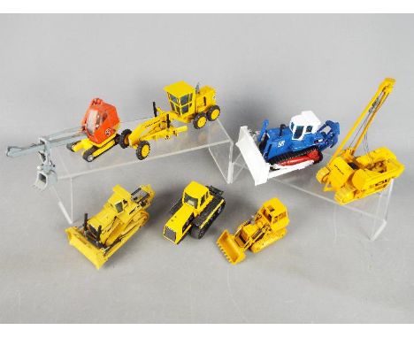 Corgi, NZG, Gescha, Joal - Seven unboxed 1:50 scale diecast construction vehicles. Lot consists of Gescha Cat G594 Pipelayer;