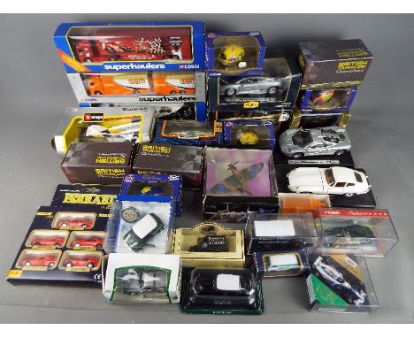 Corgi, Bburago, Atlas Editions, Maisto, Wiking - Over 20 mainly boxed diecast vehicles in various scales. Lot includes Atlas 