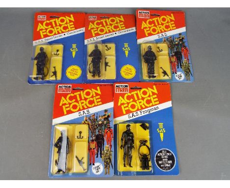 Palitoy, Action Force, Action Man - Five carded Action Force 'SAS' figures by Palitoy including: SAS Squad Leader 9x2); SAS (