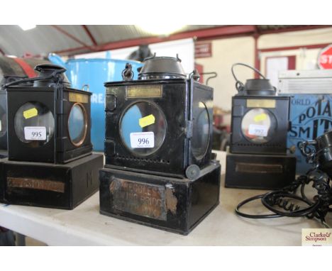 A signal box interior lamp for Beccles Swing Bridge