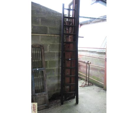 A rustic wooden ladder