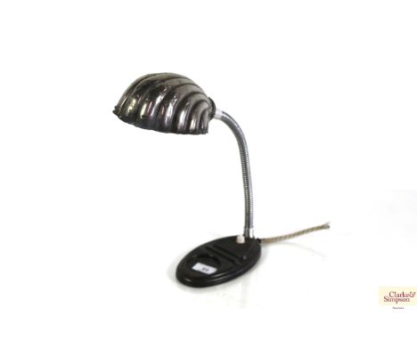 A gooseneck table lamp