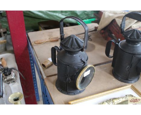 A railway signal lamp