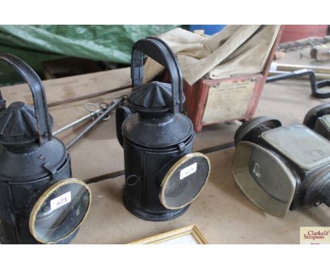 A railway signal lamp