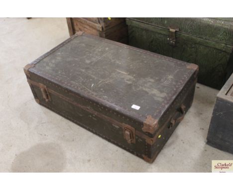 A large vintage travelling trunk