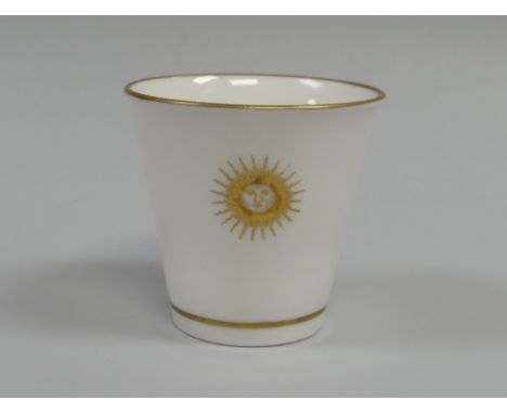 AN EXCEPTIONALLY RARE NANTGARW MASONIC TUMBLER the tapered body gilt decorated with the square and compass symbol to the obve