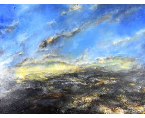 IWAN GWYN PARRY oil on canvas - entitled on Martin Tinney Gallery label verso 'Open Sea with Distant Light', signed and dated