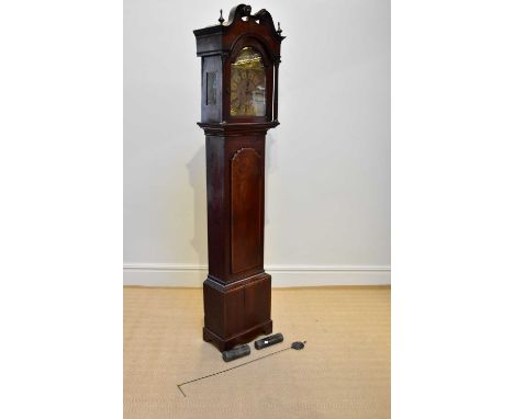 WILLIAM PEIRCE, LONDON; a late18th/early 19th century eight day longcase clock, the brass face set with applied brass chapter