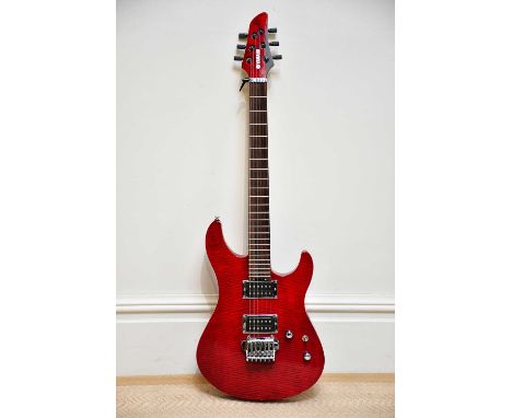 YAMAHA; an RGX620DZ six string electric guitar, with twenty-four fret bolt-on maple neck, translucent red flamed alder body, 