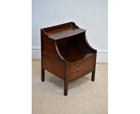 A 19th century mahogany bowfront commode, height 74cm.Provenance: Purchased Olwyn Boustead Antiques c1995 for £375.
