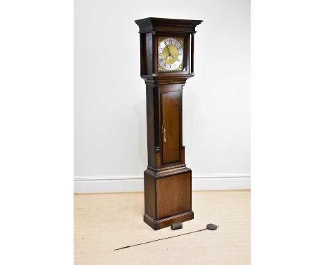 JOHN ROGERS, LEOMINSTER; an 18th century thirty hour longcase clock, the brass face with applied silvered chapter ring bearin