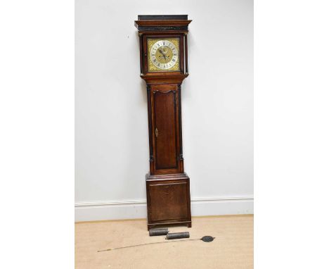 SAMUEL WRIGHT, NORTHWICH, an 18th century eight day longcase clock, the brass face with applied silvered chapter ring bearing