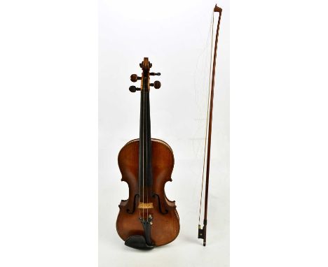 A full size German violin with two-piece back length 35.5cm, with interior label 'Jacobus Stainer in Absam prope Oenipontum 1