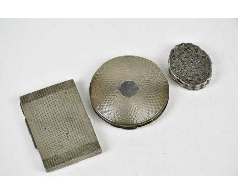 A 900 grade silver snuff box of rectangular form with engine turned decoration, stamped 900, with gilt interior, probably Cze