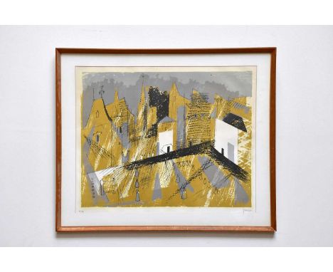 † JOHN PIPER (1903-1992); pencil signed limited edition lithograph, 'Pathenay', 47/70, 48 x 59cm, framed and glazed.