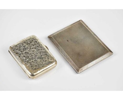 COLEN HEWER CHESHIRE; a Victorian hallmarked silver cigarette case with chased scrolling decoration and presentation inscript
