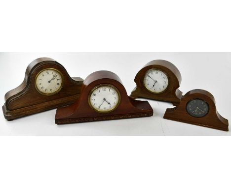 Three early 20th century mantel clocks and a Smith &amp; Son Mk II dashboard clock, later case (4).