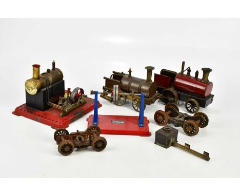 Two scratch built engines, one inscribed 'Zulu', length 18cm, a Mamod engine, a further steam engine and two sets of train wh