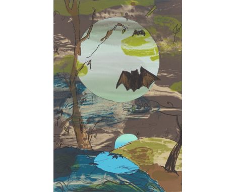 (See English version below)Laura Owens (Euclid/Ohio 1970 – lebt in Los Angeles). „Untitled“. 2002Farblithografie auf Velin, c
