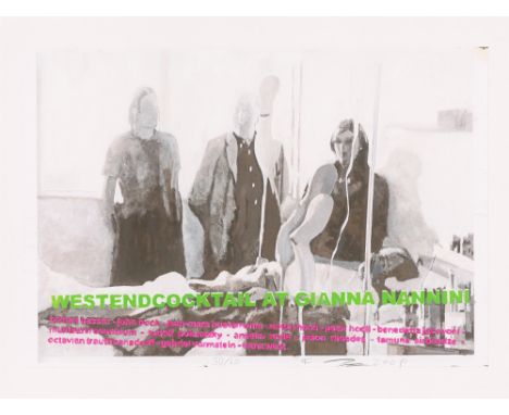 (See English version below)Franz West (1947 – Wien – 2012). „Plakatentwurf (Westendcocktail). Mit einem Foto von Octavian Tra