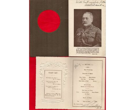Field Marshal Douglas Haig, 1st Earl Haig signed vintage Comrades Luncheon dinner menu dated March 28 1921 signature on the i